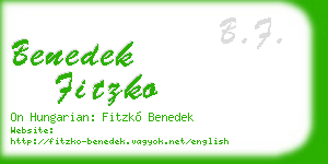 benedek fitzko business card