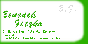 benedek fitzko business card